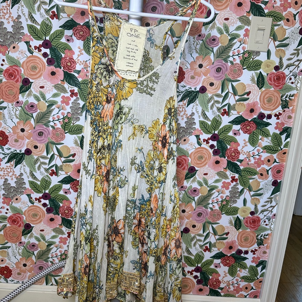 Free People Vintage Floral Racerback Sequin Trimmed Dress
